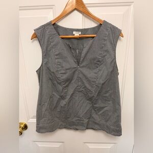 J.CREW Women's Sleeveless Black and White Gingham Top Sz10 EUC Dainty Feminine